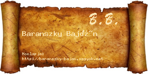 Baranszky Baján névjegykártya